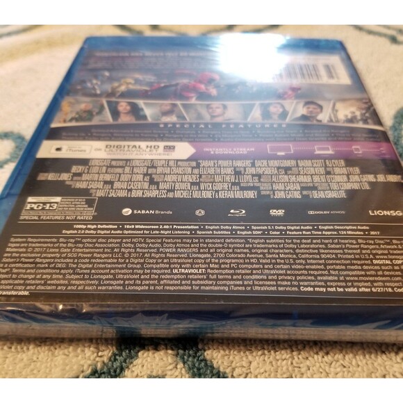 Saban's Power Rangers Blu-ray/DVD/Digital, 2-Disc Set New SEALED - Picture 6 of 10